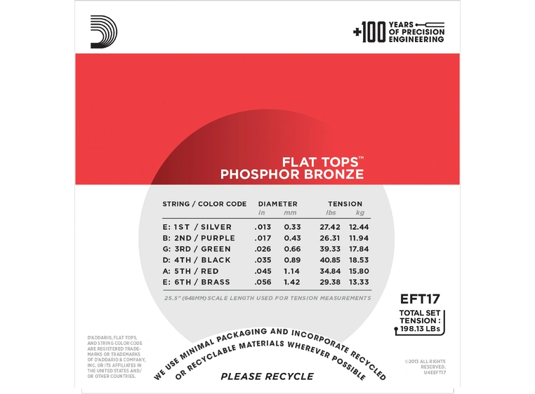 D'Addario EFT17 Phos.Bronze. Flat Top (013-056) 